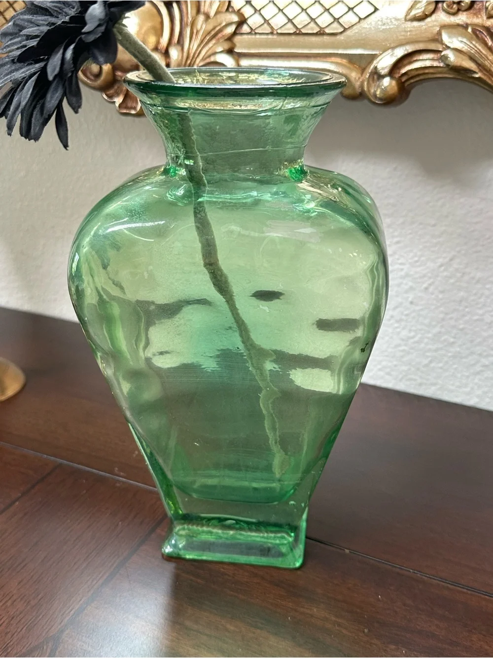 Green Glass Decorative Vase - Home Accents